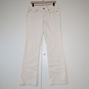 Ann Taylor LOFT White Denim Bootcut Midrise Jeans Pants Size 4
